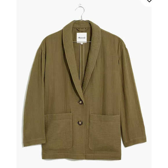 Madewell Jackets & Blazers - Madewell Women's Cotton Lightspun Dorset Blazer Green Size Medium NWT